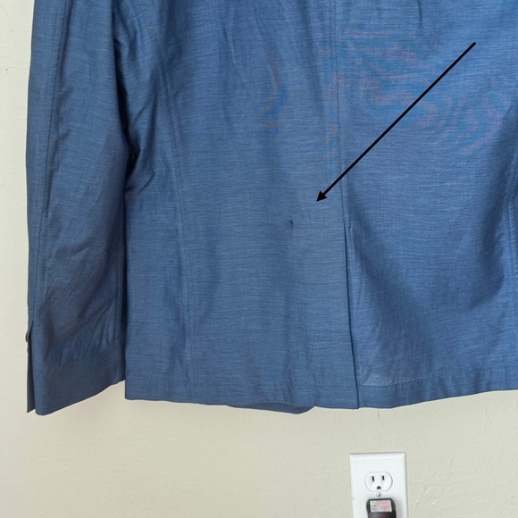 NWT JOHN VARVATOS Luxe 2 Button Cotton Blazer "Oiled Blue" Size 42 Not Pristine - Picture 12 of 14